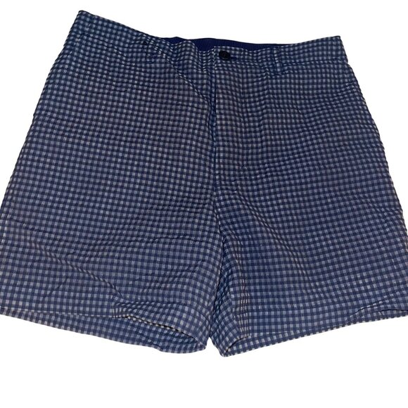 Sacai Womens Shorts Size Medium Blue Checked Pockets Lined Classic New - Picture 2 of 16
